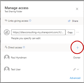 Manage Access to shared folder